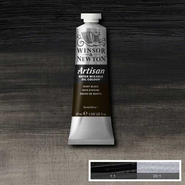 Oljefärg (vattenlöslig) Artisan 37ml - Ivory black 331