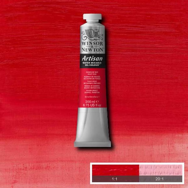 Oljefärg (vattenlöslig) Artisan 200ml - Cadmium red deep hue 098