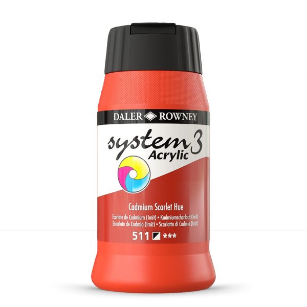 System3 Acrylic 500ml - 511 Cadmium Scarlet Hue