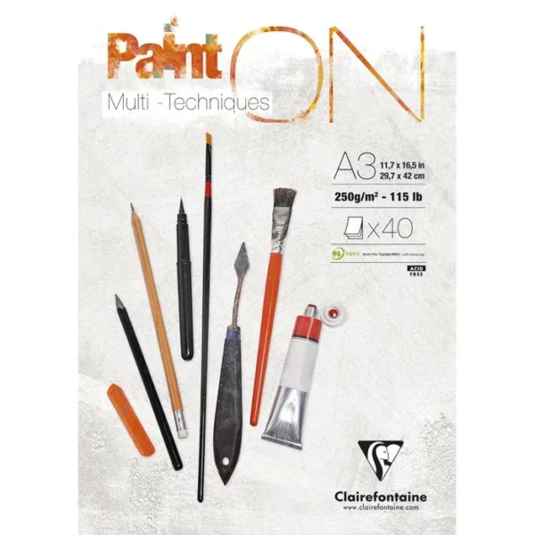 Paint ON block Vit A4 250g 40ark